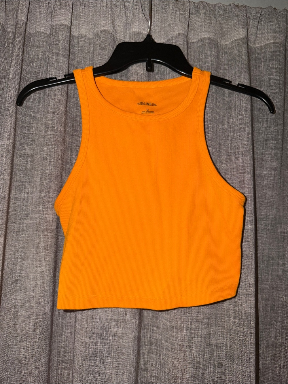 wild fable Bright Orange Ribbed Tank Crop